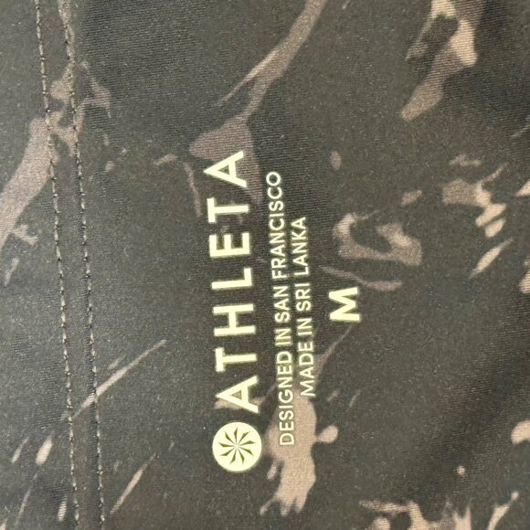 Athleta Black Marble Print Leggings M - Picture 4 of 14